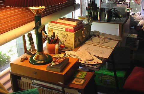 my desk on the porch